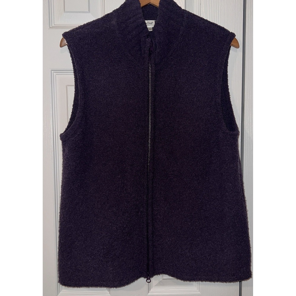 Coldwater Creek Jacket Vest Womens Large Purple Sleeveless Zip